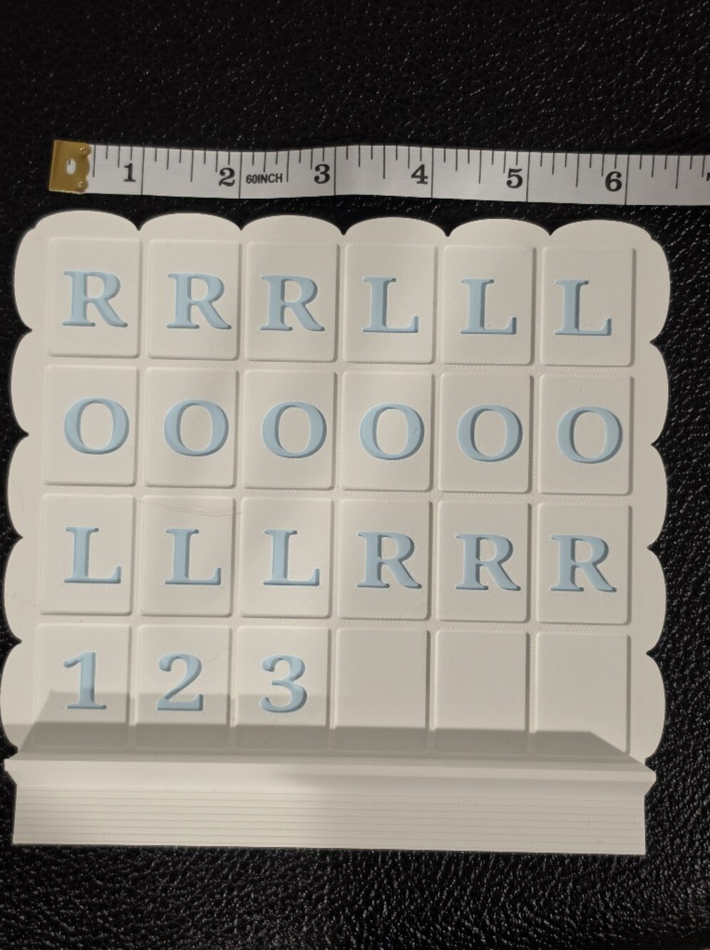 Scalloped Mahjong Solo Practice Board Blue & White
